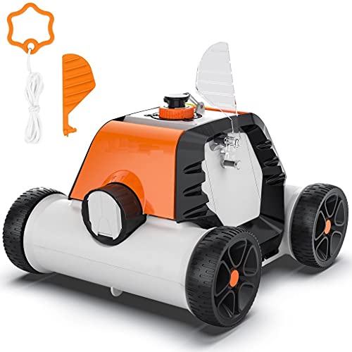 Tacklifetools Robotic Pool Cleaner, 90mins IPX8 Cordless Automatic Pool Vacuum with 2Pcs Motors for Above/In-Ground Flat Pool Up to 860 Sq.Ft