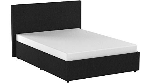 Novogratz Kelly Bed with Storage, Full, Dark Gray Linen