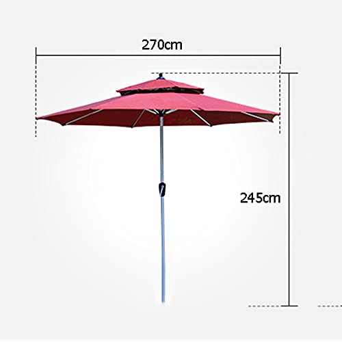 LKP Outdoor Patio Umbrella Market Umbrella Aluminum Outdoor Umbrella Double Top Table Umbrella with Crank for Pool Garden Beach Backyard