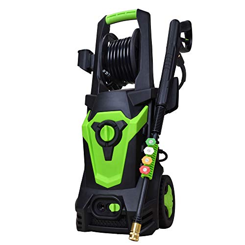 PowRyte Elite 4000PSI 3.5GPM Electric Pressure Washer with Hose Reel,Advanced Electric Power Washer with 4 Quick-Connect Spray Tips and Wand,Car Washer