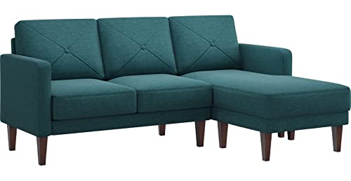 Uteeran Sectional Sofa Couch Convertible sectional Sofa with Reversible Chaise L Shaped Sofa Couches for Living Room Blue