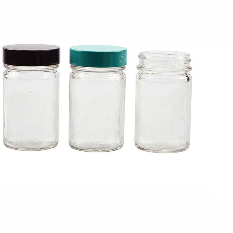 Qorpak GLA-00852 2.5oz (75ml) Clear Glass Composite Test Jar Only, 43-400 Neck Finish, Case of 180