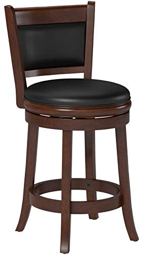 Ball & Cast Swivel Counter Height Barstool 24 Inch Seat Height Cappuccino Set of 2