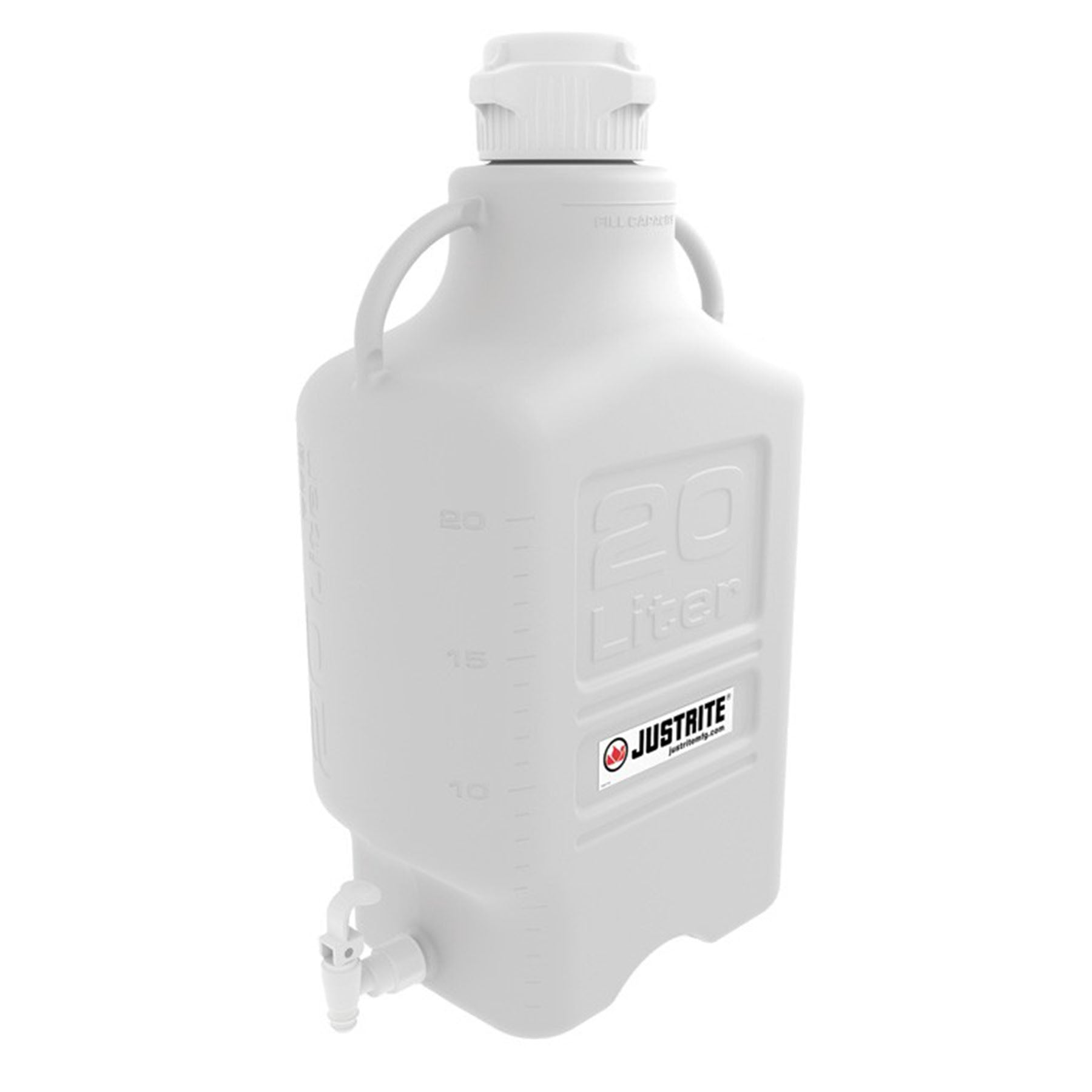 Justrite Carboy With Spigot, High-Density Polyethylene (HDPE), 83 mm Cap
