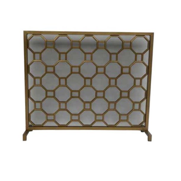 Dagan Circle Pattern Design Panel Screen with Electroplated Gold Finish