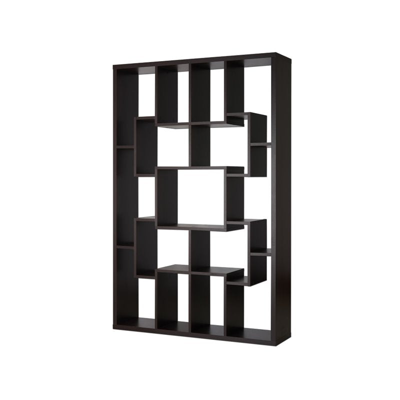 Tyler Multi-Position Wood Accent Bookcase in Walnut