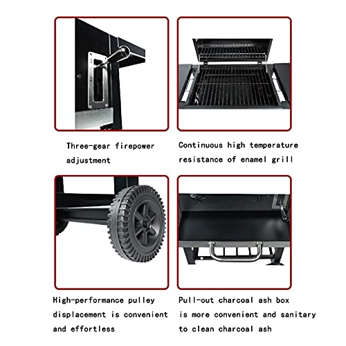 Foldable Charcoal grill with wheels,Creative portable BBQ grill,Portable BBQ grill,Outdoor portable BBQ grill,charcoal grill,grill black,patio backyard grill,grill rack,picnic,fishing,hiking party