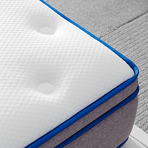 Full Mattress, IYEE NATURE 10 inch Individually Wrapped Coils Innerspring Mattress, Pocket Spring Hybrid Mattresses for Sleep Supportive & Pressure Relief,54