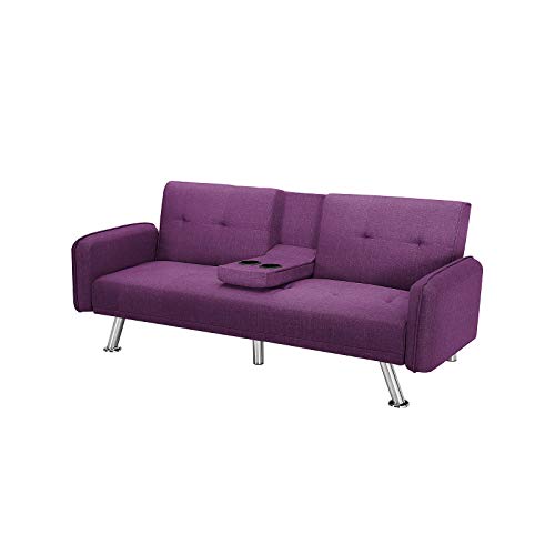 Tatub Futon Sofa Bed Sofabed, Twin, Dark Purple