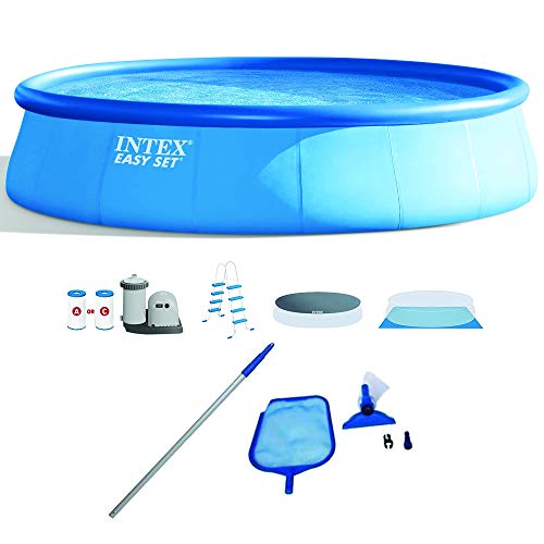 Round Above Ground Swimming Pool Set w/ Cleaning Maintenance Swimming Pool Kit