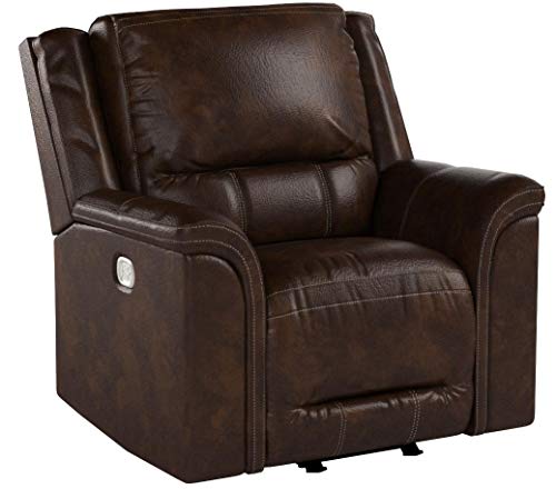 Signature Design by Ashley Catanzaro Power Recliner Adjustable Headrest Mahogany