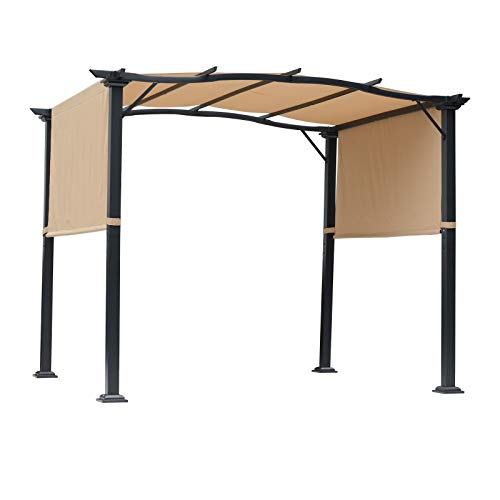 Outsunny 8' x 9' Outdoor Pergola Gazebo with Sun Shades, Patio Steel Canopy Shades