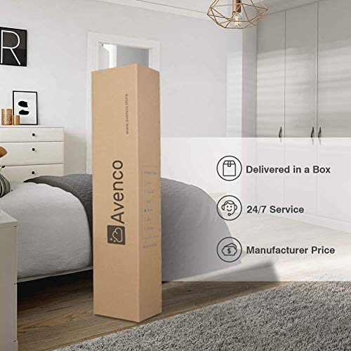 King Mattress, Avenco Hybrid Mattress King Size, 12 Inch King Mattress in a Box, Pocketed Innerspring and Memory Foam Mattress, Medium Firm, Supportive, Pressure Relief, CertiPUR-US, 10 Years Support