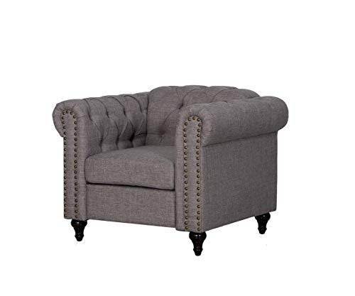 Kingway 3pcs Living Room Fabric Couch Sofas, 1 SEAT, Gray