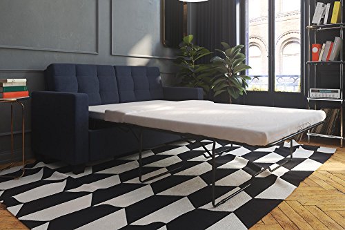 Signature Sleep Devon Sleeper Sofa with Mattress, Blue Linen, Full