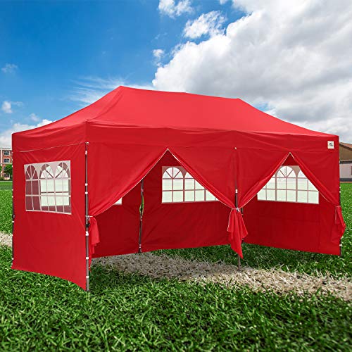 Diophros 10x20FT Pop up Canopy Tent, Instant Portable Folding Shelter Wedding Party Tent Outdoor Event Gazebos with 6 Removable Sidewalls