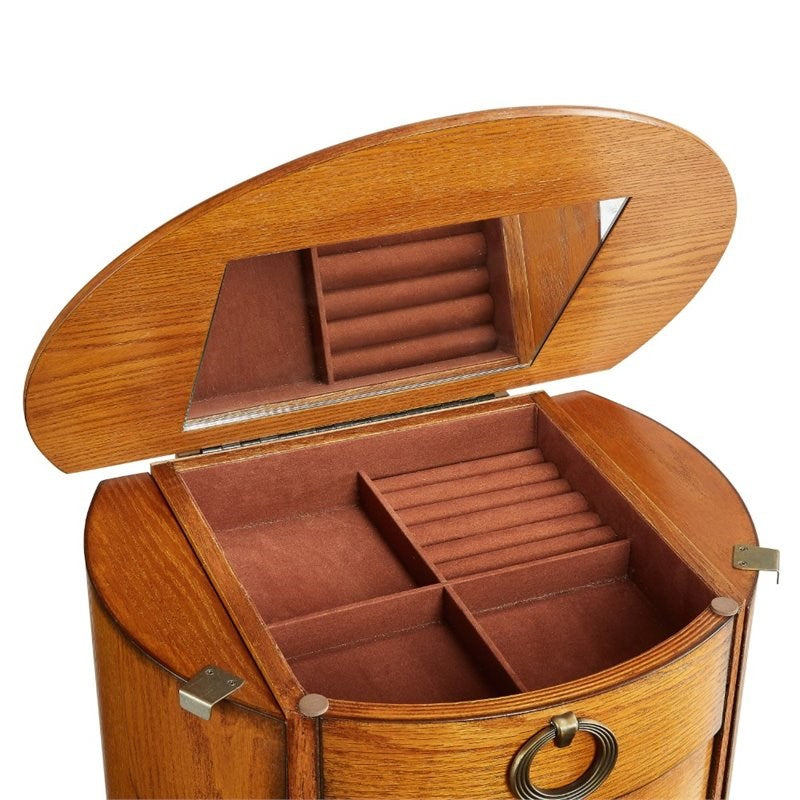 Powell Jewelry Armoire in Burnished Oak