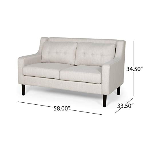 Christopher Knight Home Harva Love Seats, Beige, Dark Brown