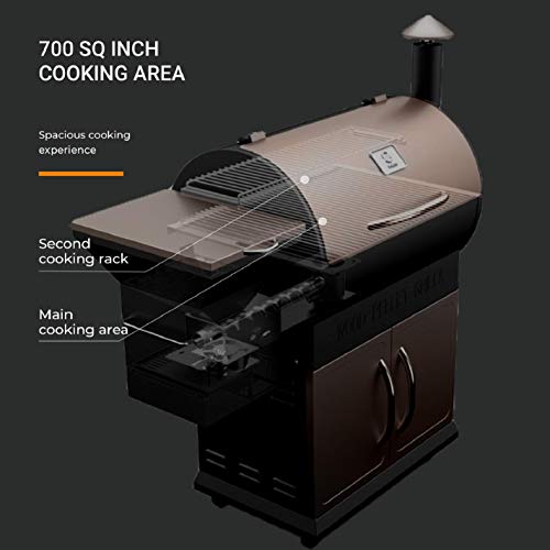 Z Grills ZPG-700D 2020 Upgrade Wood Pellet Grill & Smoker, 8 in 1 BBQ Grill Auto Temperature Control, inch Cooking Area, 700 sq in Bronze, 700 sq inch Cooking Area