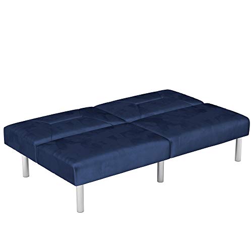 DHP Convertible Sofa Bed and Couch Futon, Blue