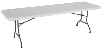 Folding Table, White Polyethylene With Steel Frame, 30 x 96-In.