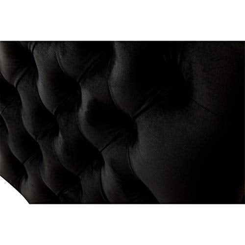 Lilola Home Bayberry Black Velvet Loveseat with 2 Pillows