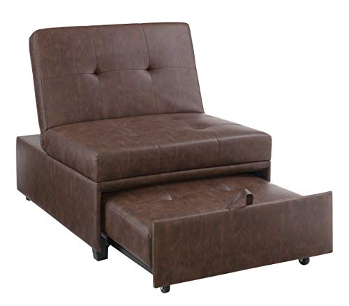 Powell Marnie Brown Faux Leather Sofa Bed