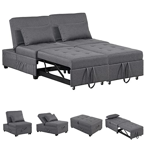 SAMERY Convertible Chair Bed 4 in 1, Sleeper Chair Bed - Pull Out Sleeper Chair Bed Modern Sofa Bed Adjustable Backrest Sleeper Couch Bed for Living Room/Small Apartment