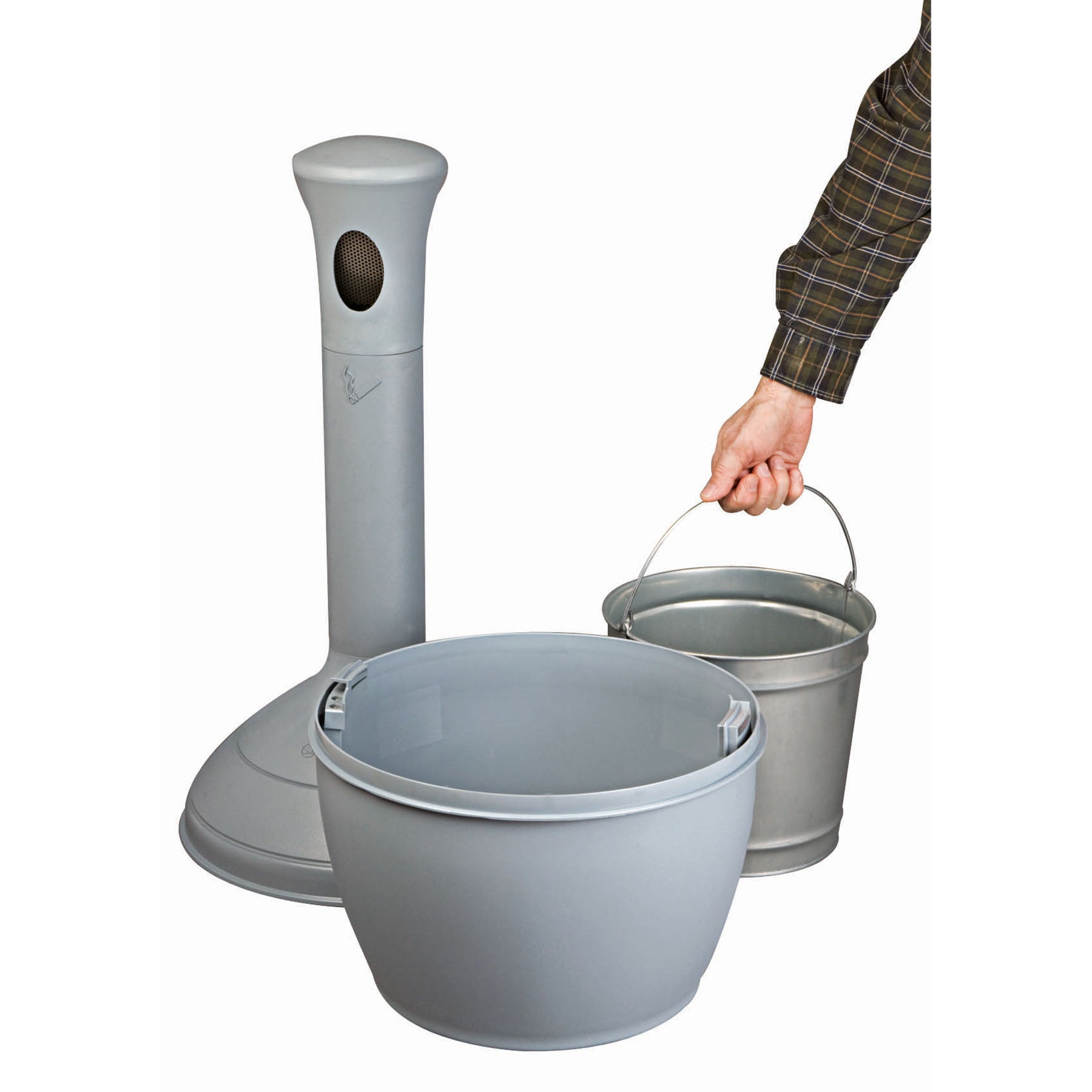 Justrite Elite™ Smoker’s Cease-Fire® Cigarette Butt Receptacle