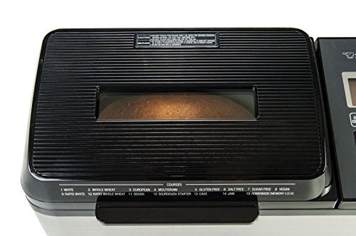 Zojirushi Home Bakery Virtuoso Plus Breadmaker, 2 lb. loaf of bread, Stainless Steel/Black