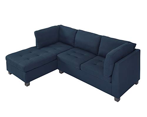 Wide Linen Left Hand Facing Sofa & Chaise