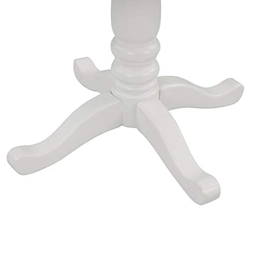 Timpfee Harper Bright Designs 5 Piece Dining Set Rubber Wood/ 1 Table with Marble Top and 4 Chair/Kitchen Room Dining Room Furniture (White)