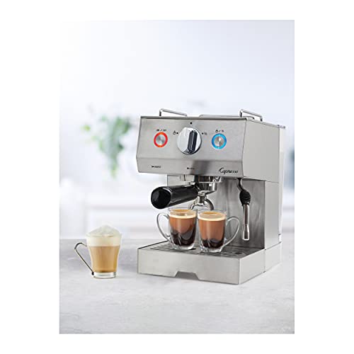 Capresso Cafe Select Professional Stainless Steel Espresso and Cappuccino Machine with Handheld Tamper and Frothing Pitcher Bundle (3 Items)