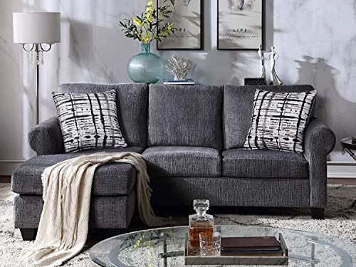 Convertible Sectional Sofa Couch with Reversible Chaise Lounge L-Shaped Upholstered Sofa Sets with Modern Linen Fabric Living Room Furniture