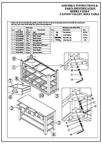 Jofran: , Cannon Valley, Sofa/Media Table, 50