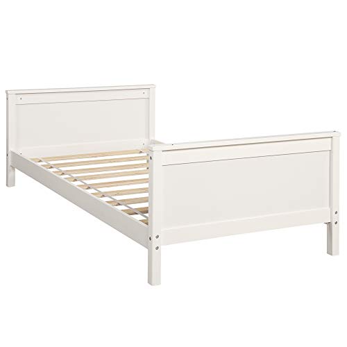 Twin Over Twin Bunk Bed, Solid Wood Bed Frame for Kids, Twin Size Loft Bed with 4 Drawers and Shelves, Safety Rail, Ladder and Desk (Milky White)