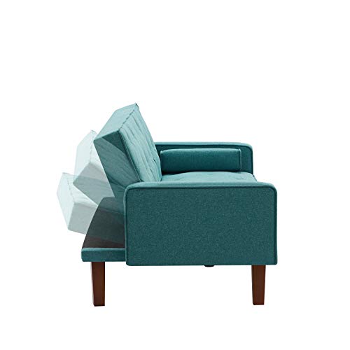 Pumpumly Green Sofa Bed with Square Pillow