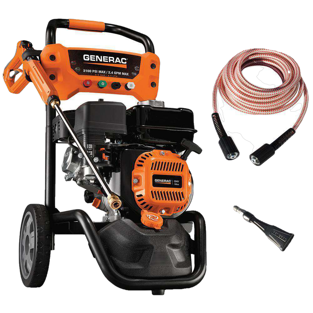 Generac 3,100 PSI 2.4 GPM OHV Engine Axial Cam Pump Gas Pressure Washer Manufacturer RFB