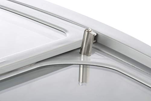 DUURA DDFC6 Commercial Mobile Ice Cream Display Chest Freezer Sub Zero Temp Curved Glass Top Frost Free Lid with 2 Wire Baskets, 24.6 Inch Wide 5.7 Cubic Feet, White