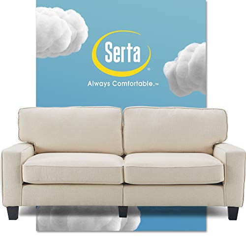 Serta Palisades Upholstered Sofas for Living Room Modern Design Couch, Straight Arms, Soft Fabric Upholstery, Tool-Free Assembly - 78
