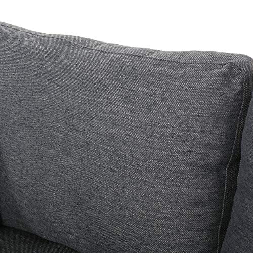 Christopher Knight Home Abigail Mid-Century Modern 3 Seater Wood Frame Sofa, Charcoal, Gray, Black