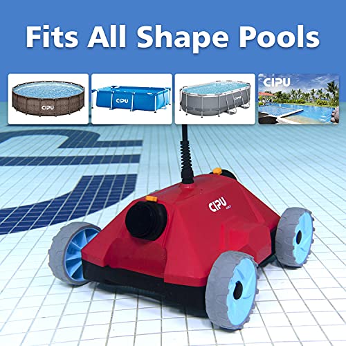 CIPU Automatic Robotic Pool Cleaner with Two Operating Modes, Powerful Suction Vacuum, Ideal for Above/In Ground Swimming Pools CPCR786