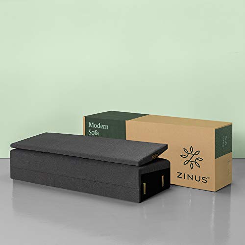 ZINUS Sunny Sofa Couch / Easy, Tool-Free Assembly, Steel Grey