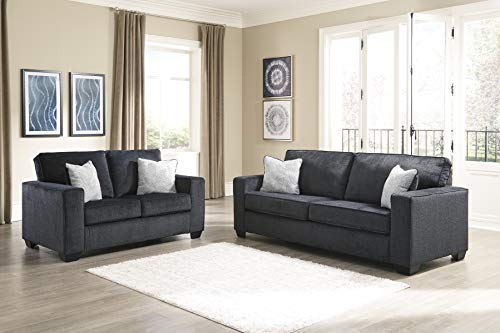 Signature Design by Ashley - Altari Modern Loveseat, Dark Gray