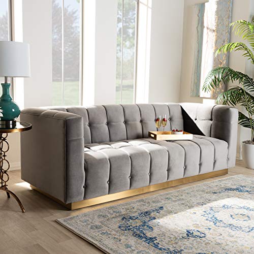 Baxton Studio Sofa, Gray