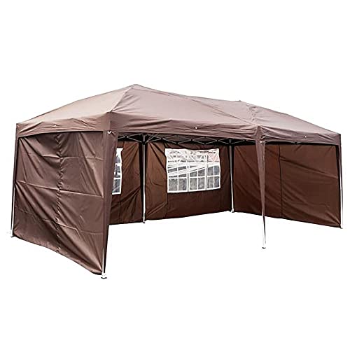 FQX All Seasons Gazebos, 10' x 20' Outdoor Waterproof Garden Gazebo Canopy Tent with 4 Removable Sidewalls and Windows Heavy Duty Tent for Party Events Beach BBQ