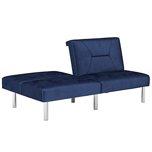 DHP Convertible Sofa Bed and Couch Futon, Blue