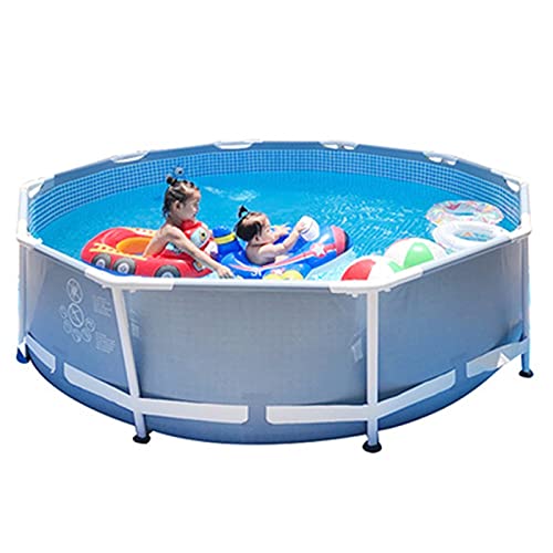YOT Round Swimming Pool Family Full-Sized Outdoor Metal Frame Above Ground Swimming Pools Easy Assembly Suitable for Adults Children Patio Lawn Garden (Size : 9.82.4ft)