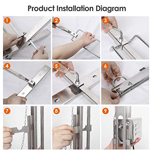 ETE ETMATE Electric Rotisserie Kit, 15W Universal Complete Large Grill Roaster Rod, Pig Chicken Hog Lamb Charcoal Cooker, Stainless Steel Outdoor Use Rotisserie Spit(US Stock)