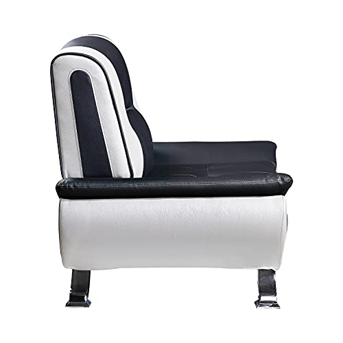 Lexicon Arques Two Tone Faux Leather Living Room Love Seat, 63.5